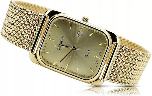 Męski zegarek z czerwonego różowego złota 14k 585 Geneve mw001r&mbw009r