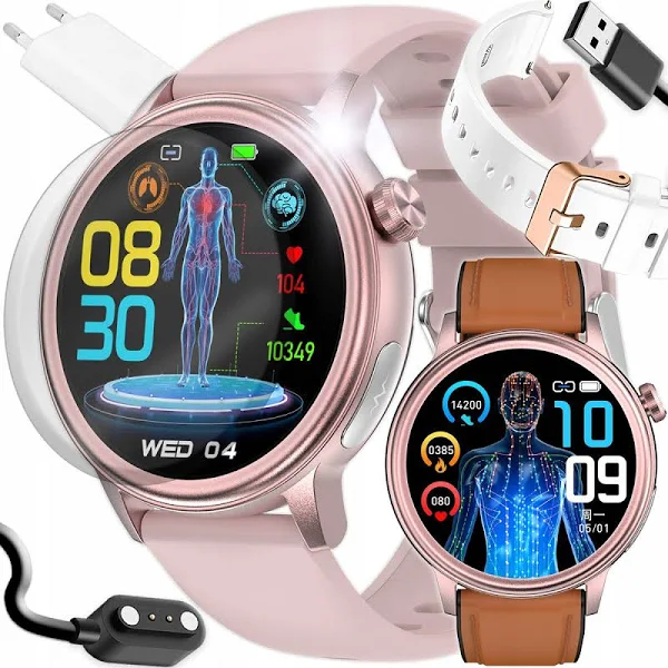 Smartwatch Damski Kardiowatch Pomiar Cukru Rozmowy Ciśnienie Ekg Menu Pl