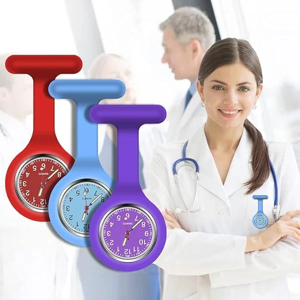 Zestaw Zegarków Pielęgniarskich Silikonowy Pasek 3 Sztuki