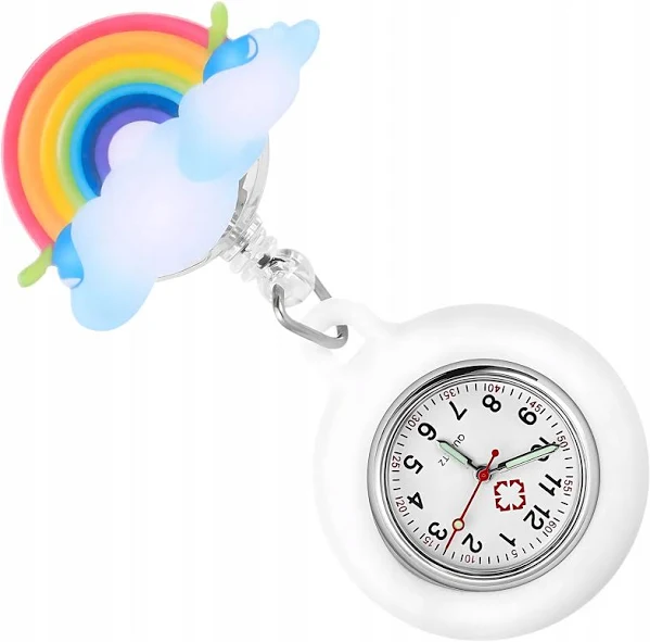 Zegarek dla Pielęgniarek Wysuwane Zapięcie na Klips Świecący Kieszonkowy