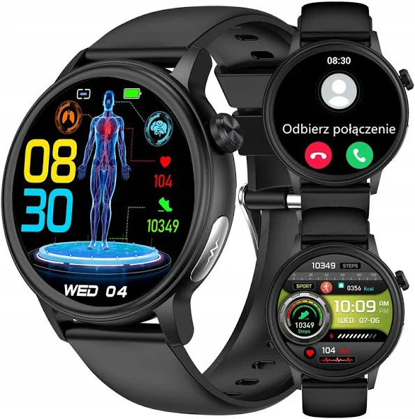 Zegarek Kardiowatch Z Glukometrem Ekg Bmi Ciśnieniomierz Pulsometr Rozmowy