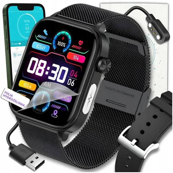 Smartwatch Męski Zegarek Ekg Rozmowy Pomiar Cukru Pl Menu Tętno Smart Watch