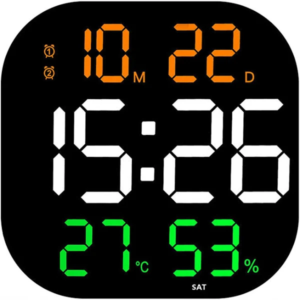 Zegar ścienny Led Elektroniczny Kwadrat Z Pilotem