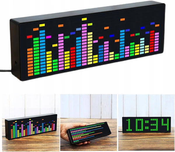 Elektroniczny Zegar Led Rgb Migaj?cy W Rytm Muzyki