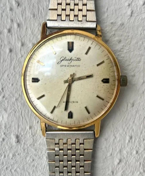 Vintage Glashütte Gub Męski zegarek na rękę Spezimatic 26 Rubis & Box