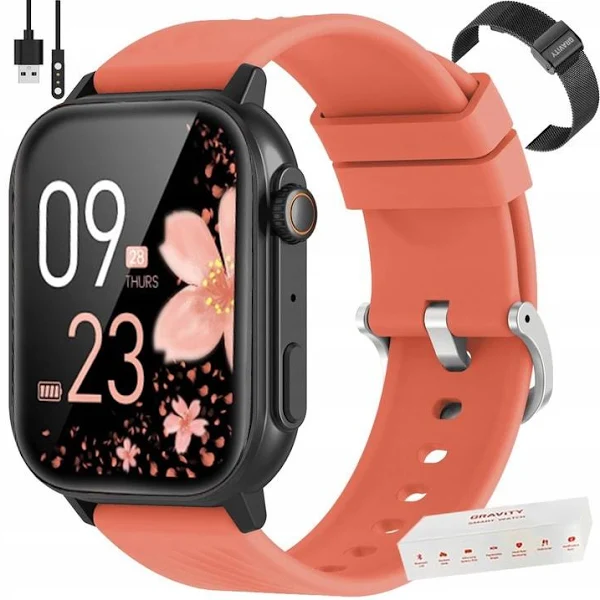 Zegarek damski Smartwatch Gravity z Rozmowami wielofunkcyjny Puls Kroki Sms