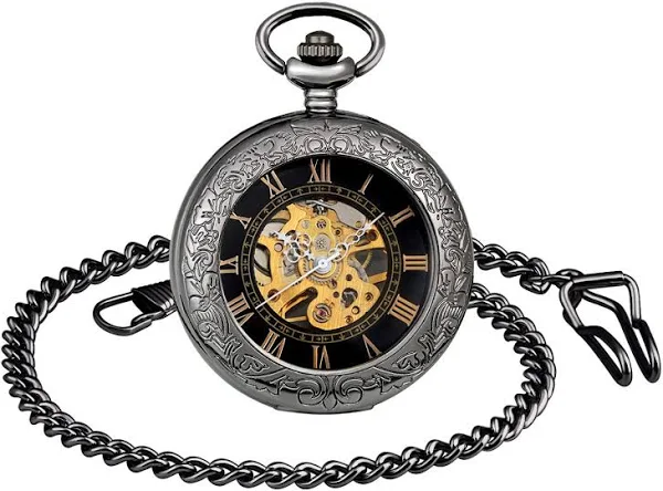 Mechaniczny zegarek kieszonkowy dla mężczyzn zegarek kieszonkowy w stylu vintage