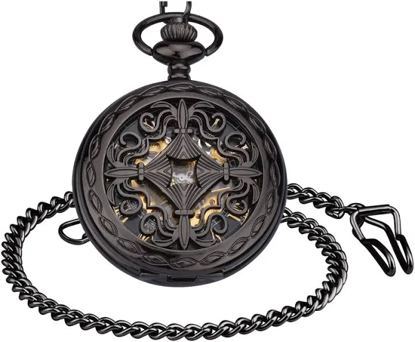 Unendlich U Męski zegarek unisex retro kieszonkowy zegar cyfry rzymskie skala analogowy zegarek kieszonkowy nakręcany ręcznie mechaniczny ręczny