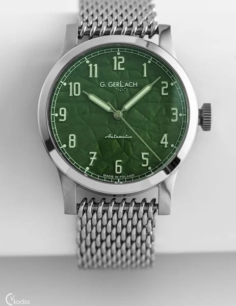 G. Gerlach Tatry / zegarek męski z zieloną tarczą na bransolecie