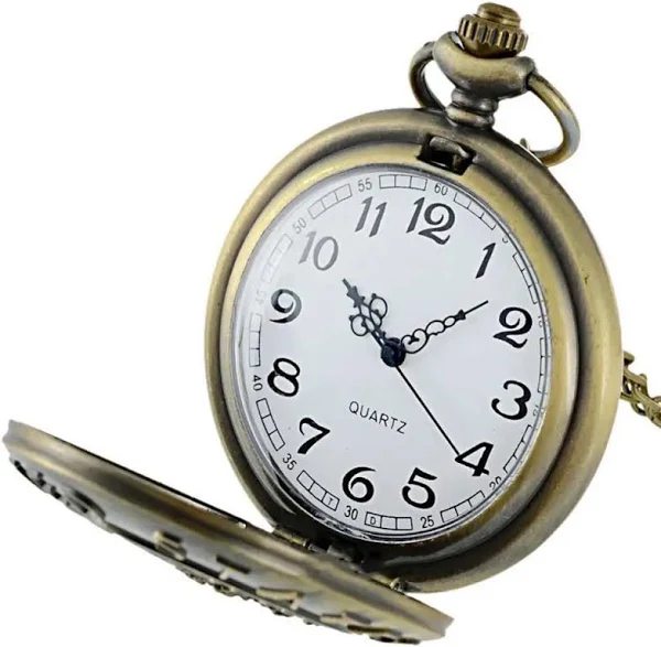 zegarek w starym stylu zegarek kieszonkowy z brązu naszyjnik kwarcowy antyczny prezent męski zegarki