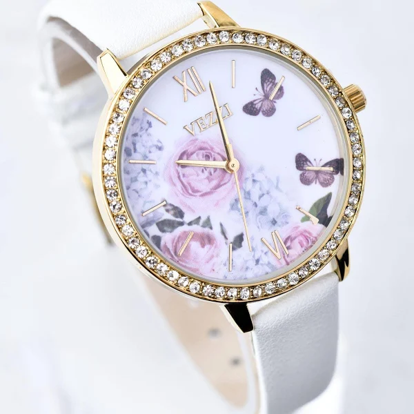 Zegarek kwiaty kryształki