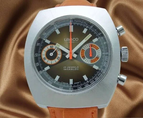 Lanco Chronograph Incabloc 961-1462 Ręczny Zegarek Vintage Lata 70