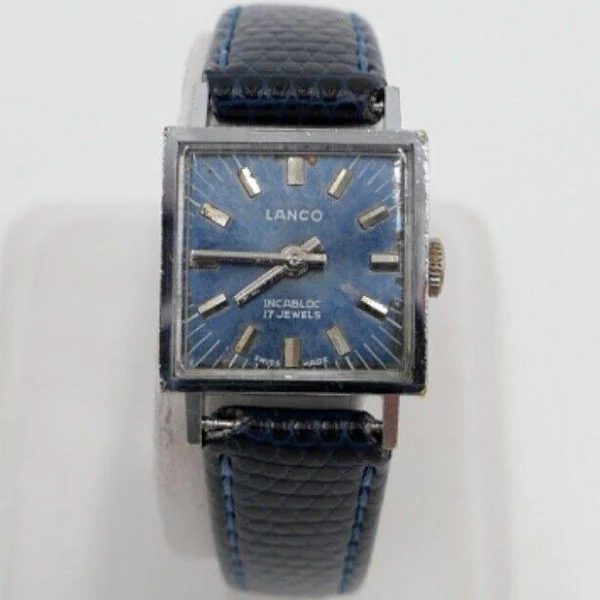 vintage 1960s Lanco 1575 Zegarek damski Cal. 6630 stal nierdzewna z