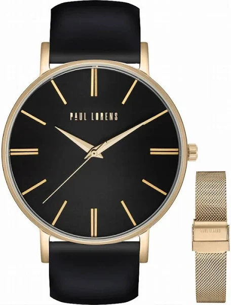 zegarek damski Paul Lorens Julie czt czarny pasek + siatka mesh