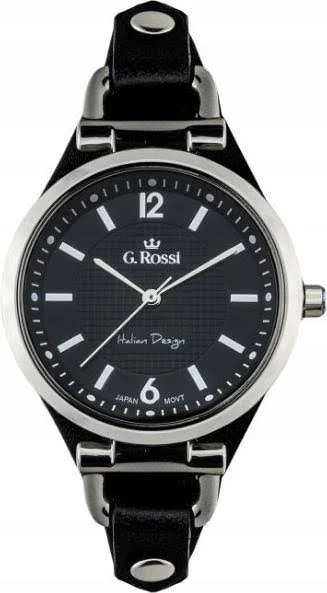 czarny zegarek damski na skórzanym pasku