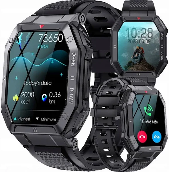 Męski Wojskowy Smartwatch Mówiący Wielofunkcyjny