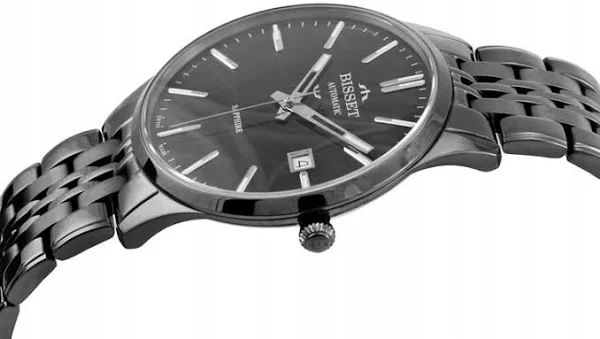 Szwajcarski Zegarek męski Bisset BIS0870 szafir data box +Grawer