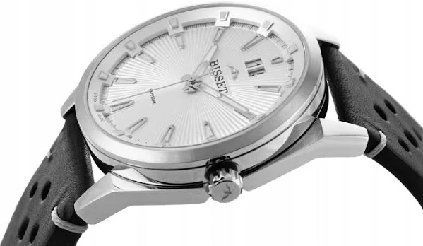 Szwajcarski Zegarek męski Bisset BIS0790 szafir data box +Grawer