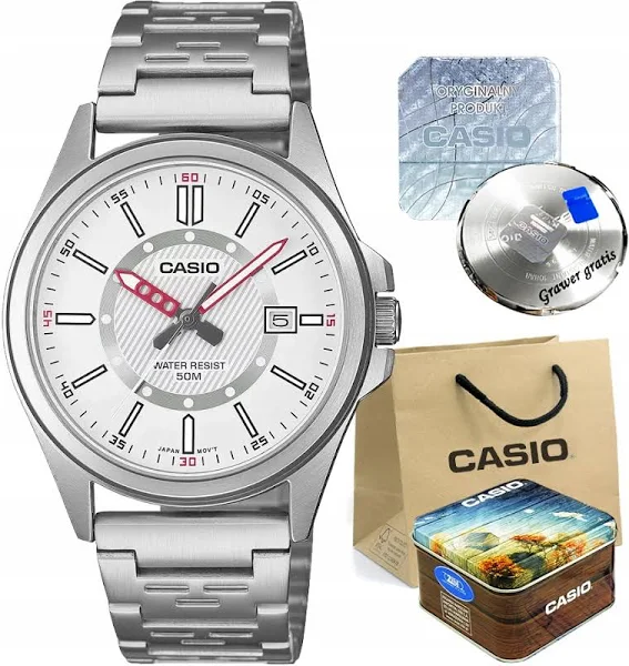 Zegarek męski Casio na Komunię dla chłopca wr50bar Datownik +grawer