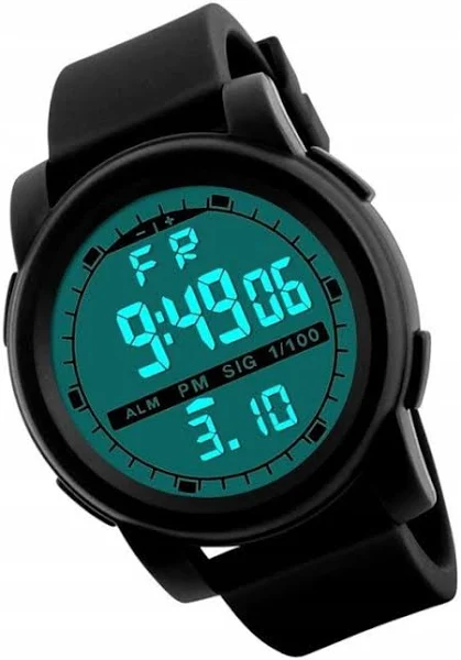 Zegarek męski budzik elektroniczny stoper led