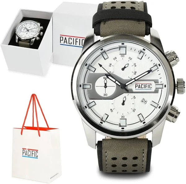 Zegarek męski pasek szary Pacific zestaw Z61