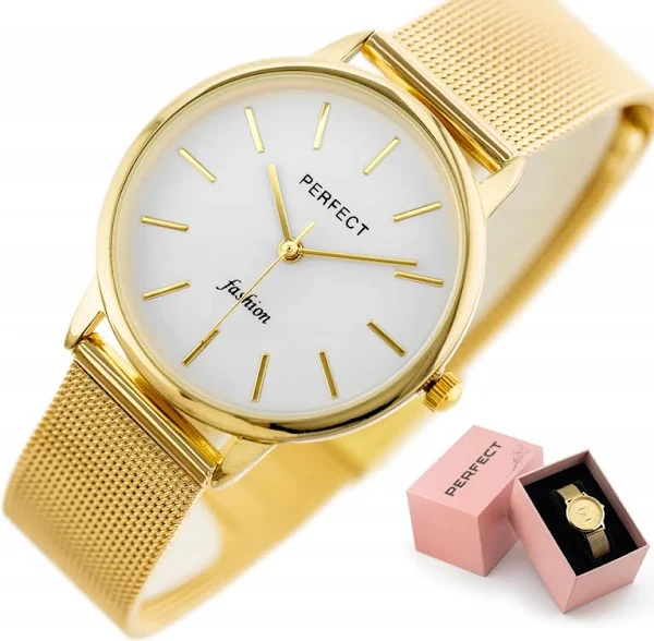 Zegarek Damski Perfect Luna +box +grawer klasyczny bransoletka mesh