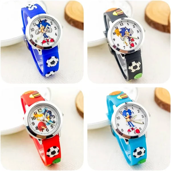 Sonic dziecięcy zegarek z kreskówek Outdoor Sport piłka nożna zegarek kwarcowy Anime rysunek z