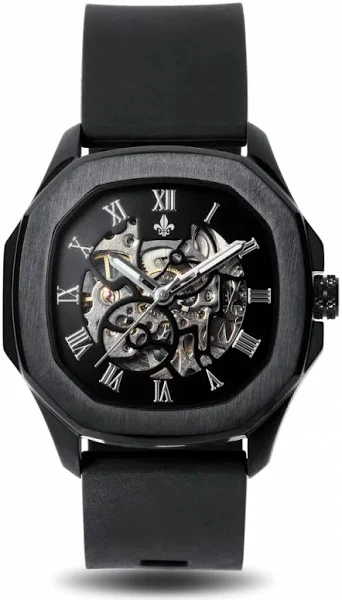 Czarny zegarek męski Ralph Christian z gumką The Avalon