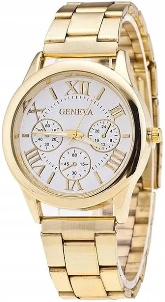 Zegarek Złoty Damski Bransoleta Geneva Klasyczny