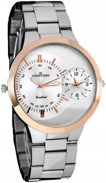 Męski Zegarek Jordan Kerr Bransoleta Dwa Czasy