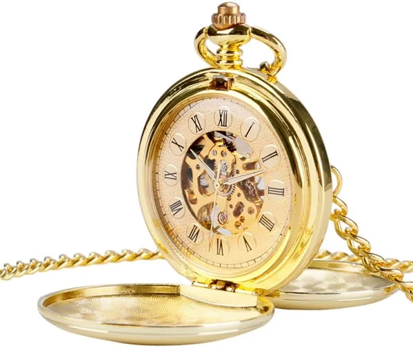 Top luksusowe gładkie cyfry rzymskie Vintage mechaniczny zegarek kieszonkowy Steampunk ręczne