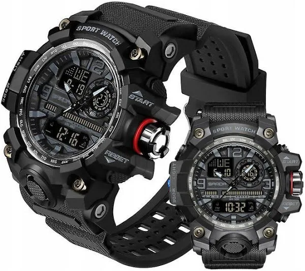 Zegarek męski SANDA G-STYLE LED Sportowy Militarny WODOODPORNY 50m