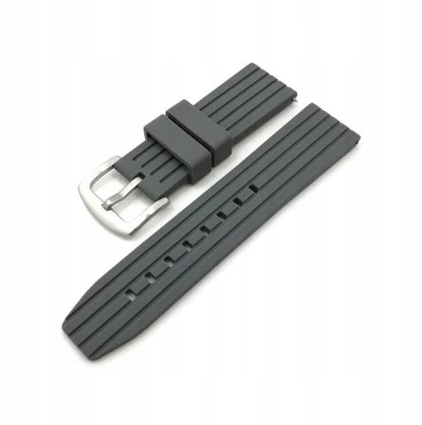 Pasek silikonowy do zegarka szary 22 mm