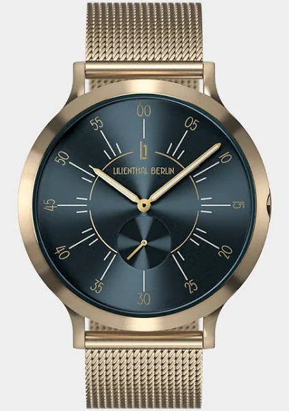 Męski Zegarek na Rękę Złoto Niebieski Koperta ze stali chirurgicznej