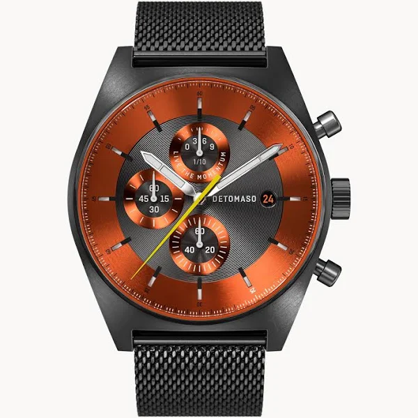 Zegarek męski Szary Chronograf koperta ze stali chirurgicznej szafirowe szkło hartowane