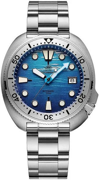 ADDIESDIVE AD2045 zegarek dla mężczyzny 20Bar wodoodporne szkło szafirowe BGW9 niebieski świecący