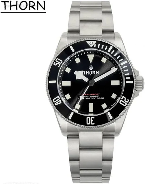 THORN 39mm tytanowy zegarek męski hołd Vintage PT5000 mechanizm automatyczny szafirowy kryształ C3