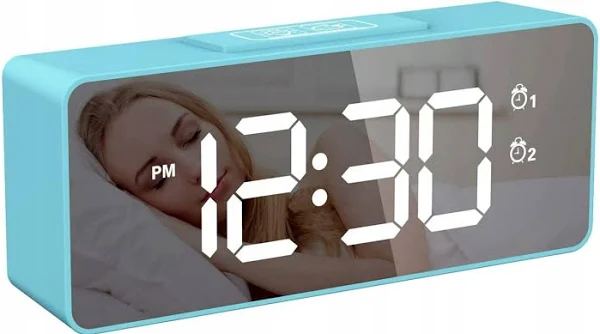 Zegarek Cyfrowy Led Homvilla Z Alarmem Błękitny