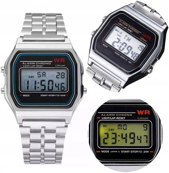 Geneva Zegarek Męski Vintage Elektroniczny Retro Klasyk