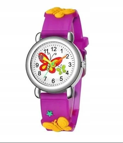 Zegarek Dziecięcy Dziewczęcy Analogowy Motylek 794