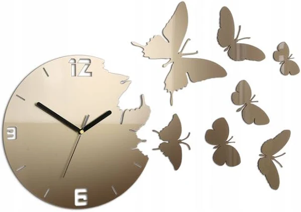 Zegar Ścienny Motyle 3D