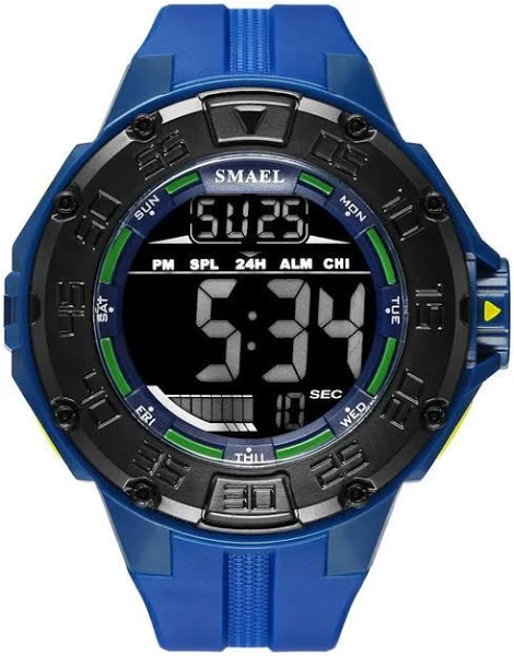 zegarek z dużą tarczą męski wodoodporny zegarek odporny na wstrząsy cyfrowy led 1543