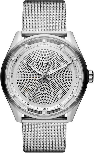 Otsu Calin Srebrzysty transparentny automatyczny zegarek z widocznym mechanizmem
