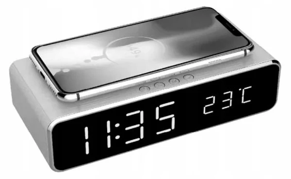 Zegar Z Ładowarką Indukcyjną Maxxter ACT-DACW-01