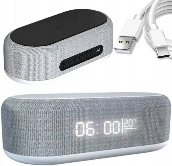 4w1 Ładowarka Bezprzewodowa Zegarek Budzik Termometer Xj5094