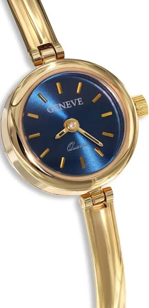 Zegarek złoty z granatową tarczą