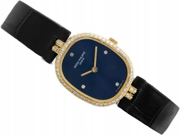 Damski Patek Philippe Ellipse Diamonds 18K Złoto 20MM Manualny Ref 4698J