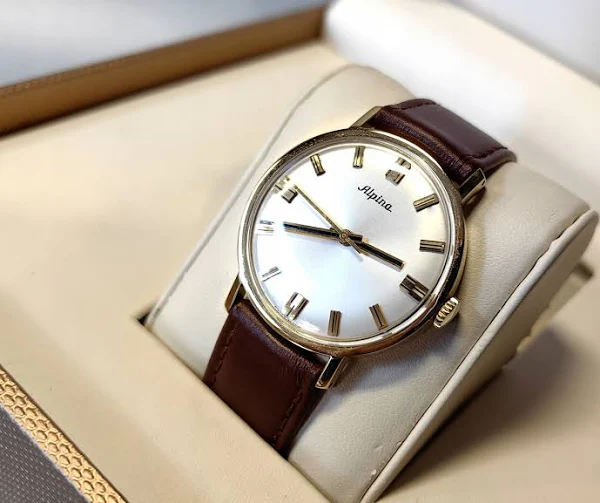 Złoty Zegarek Alpina Vintage Mechaniczny próba 750 18K Swiss Rzadki