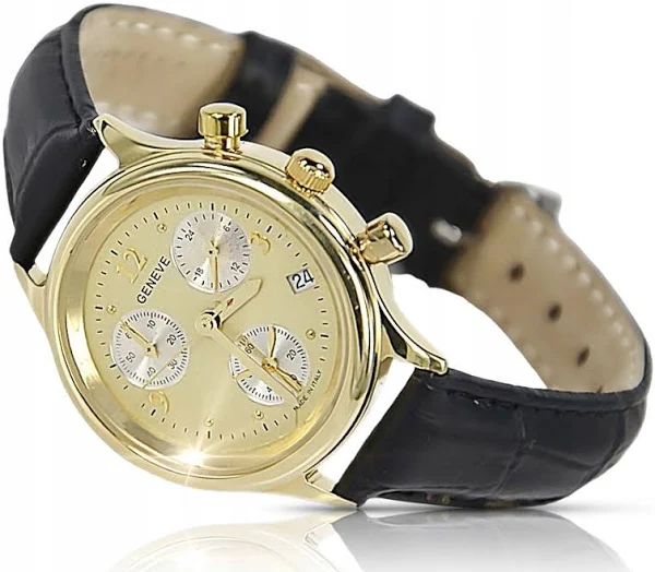 Złoty zegarek damski 14k 585 Geneve lw019y