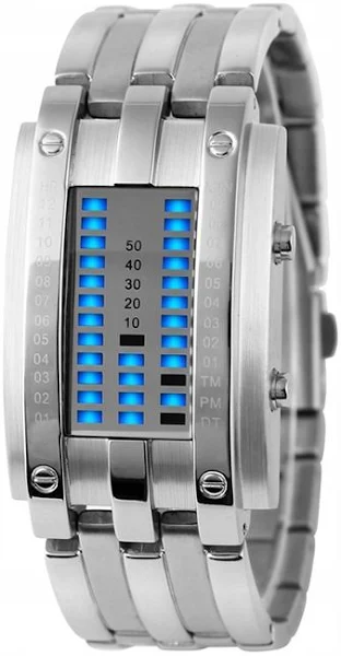 Zegarek męski Skmei binarny srebrny czarny